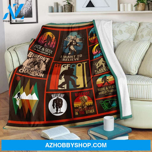 Bigfoot Camping Fleece Blanket