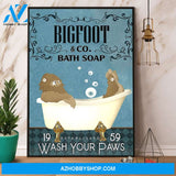 Bigfoot & Co Bath Soap Wash Your Paws Canvas And Poster, Wall Decor Visual Art