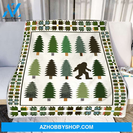 Bigfoot Forest Fleece Blanket
