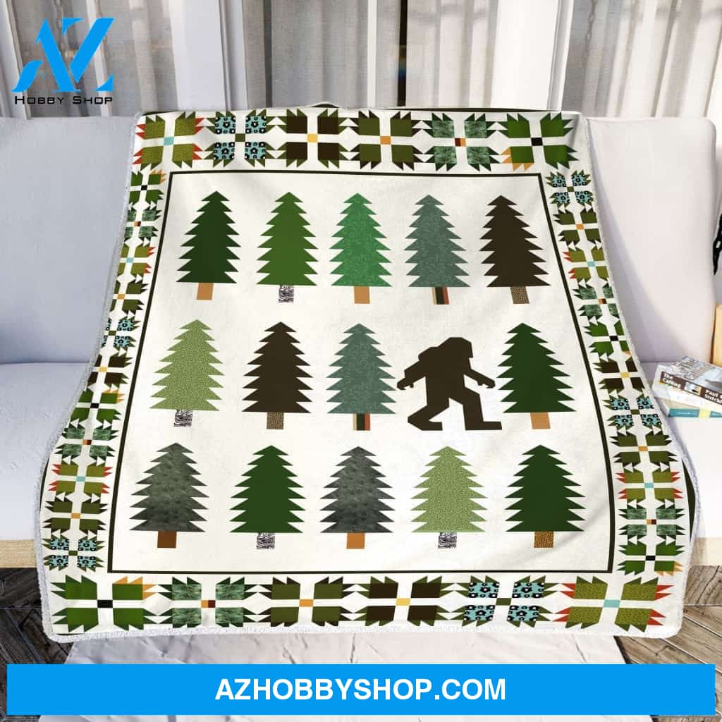 Bigfoot Forest Fleece Blanket