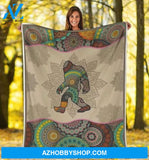 Bigfoot Mandala Fleece Blanket - Quilt Blanket