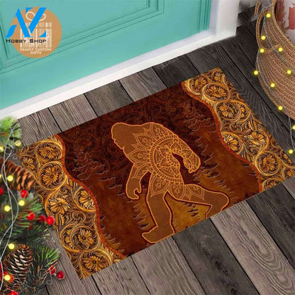 Bigfoot Mandala Funny Doormat Gift For Bigfoot Lovers Birthday Gift Home Decor Warm House Gift Welcome Mat