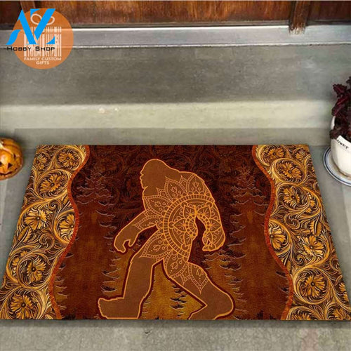 Bigfoot Mandala Funny Doormat Gift For Bigfoot Lovers Birthday Gift Home Decor Warm House Gift Welcome Mat