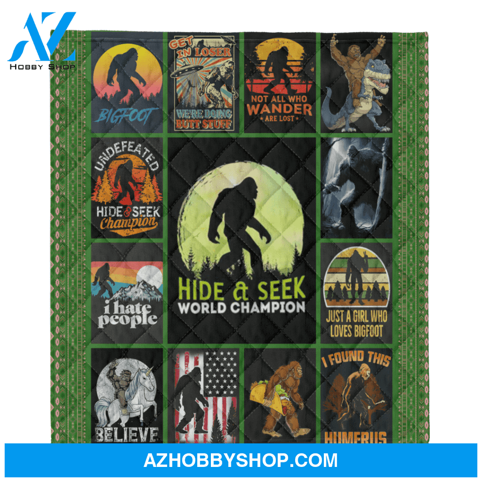 Bigfoot Sasquatch Yeti Hide And Seek World Champion Fleece Blanket