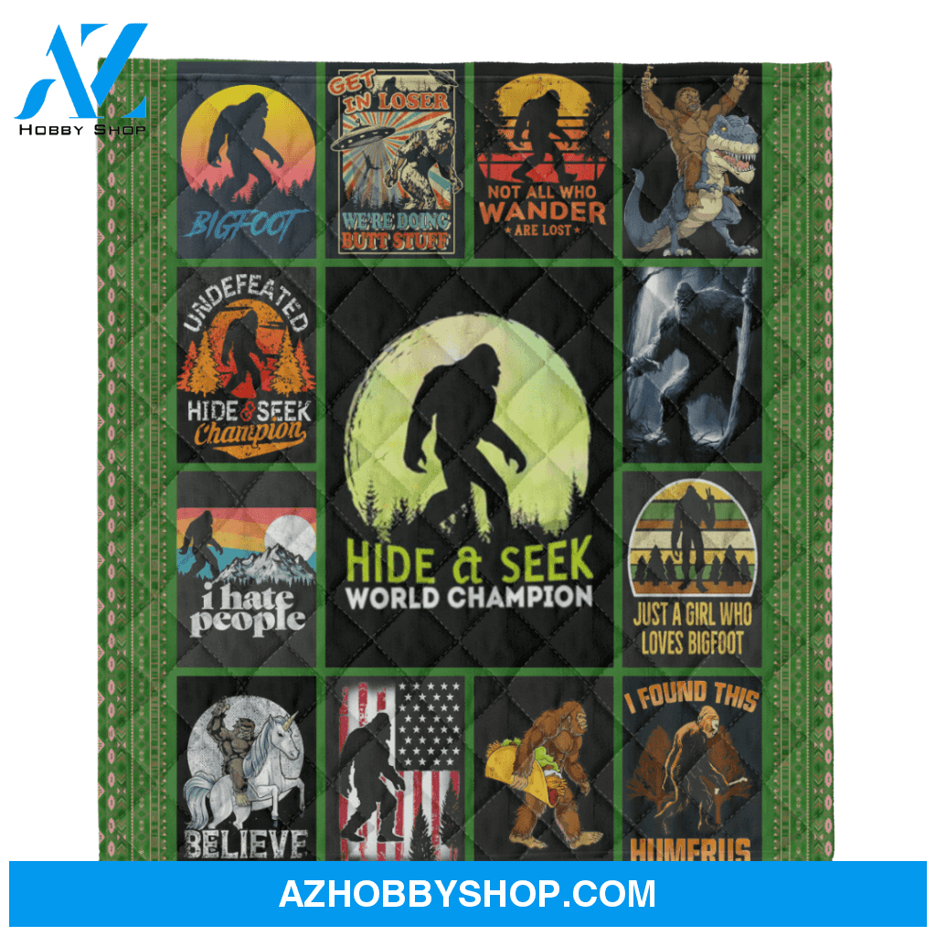 Bigfoot Sasquatch Yeti Hide And Seek World Champion Fleece Blanket