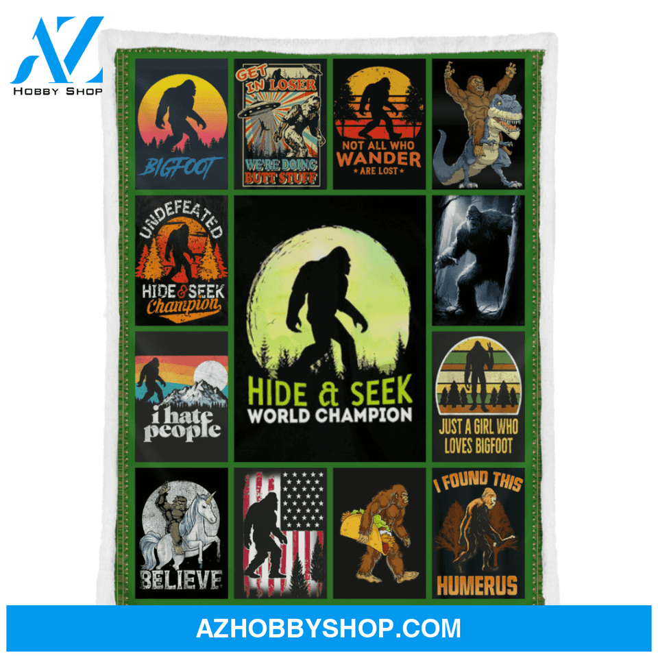 Bigfoot Sasquatch Yeti Hide And Seek World Champion Fleece Blanket