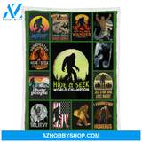 Bigfoot Sasquatch Yeti Hide And Seek World Champion Fleece Blanket