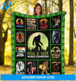 Bigfoot Sasquatch Yeti Hide And Seek World Champion Fleece Blanket