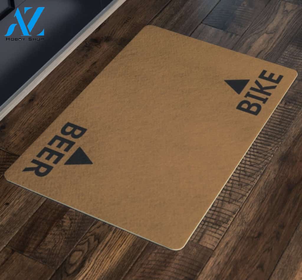 Bike Beer Funny Indoor And Outdoor Doormat Warm House Gift Welcome Mat Birthday Gift For Beer Lover