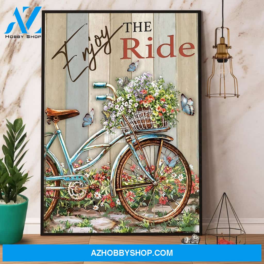 Bike Enjoy The Ride Canvas And Poster, Wall Decor Visual Art