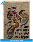 Biker Art, If The Dirt Vertical Canvas Wall Art, Wall Decor Visual Art