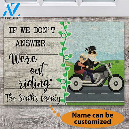 Biker Couple Out Riding Doormat | Welcome Mat | House Warming Gift