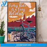 Biker Every Ride Is a Tiny Holiday Poster Canvas Wall Decor Visual Art