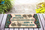 Biker Have a good ride Colorful Mandala Doormat | Welcome Mat | House Warming Gift