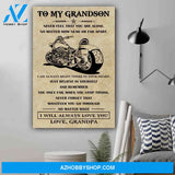 G-biker Poster Grandpa To Grandson I Will Always Love You, Boys Christmas Gifts For Grandsons