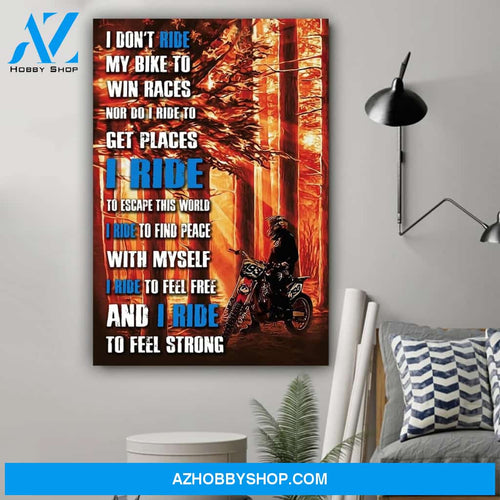 Biker poster I don't ride my bike Gift for biker