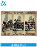 Biker Poster It S Not What You Ride But That You Ride It S Not About How Fast You Go But About Enjoy The Ride Wall Decor Horizontal Poster