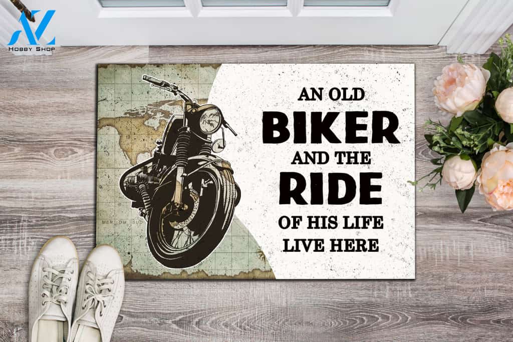Biker The Ride Of His Life Doormat | Welcome Mat | House Warming Gift