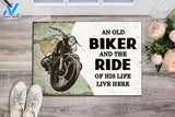 Biker The ride of his life Indoor and Outdoor Doormat Warm House Gift Welcome Mat Gift for Labrador Lovers Birthday Gift