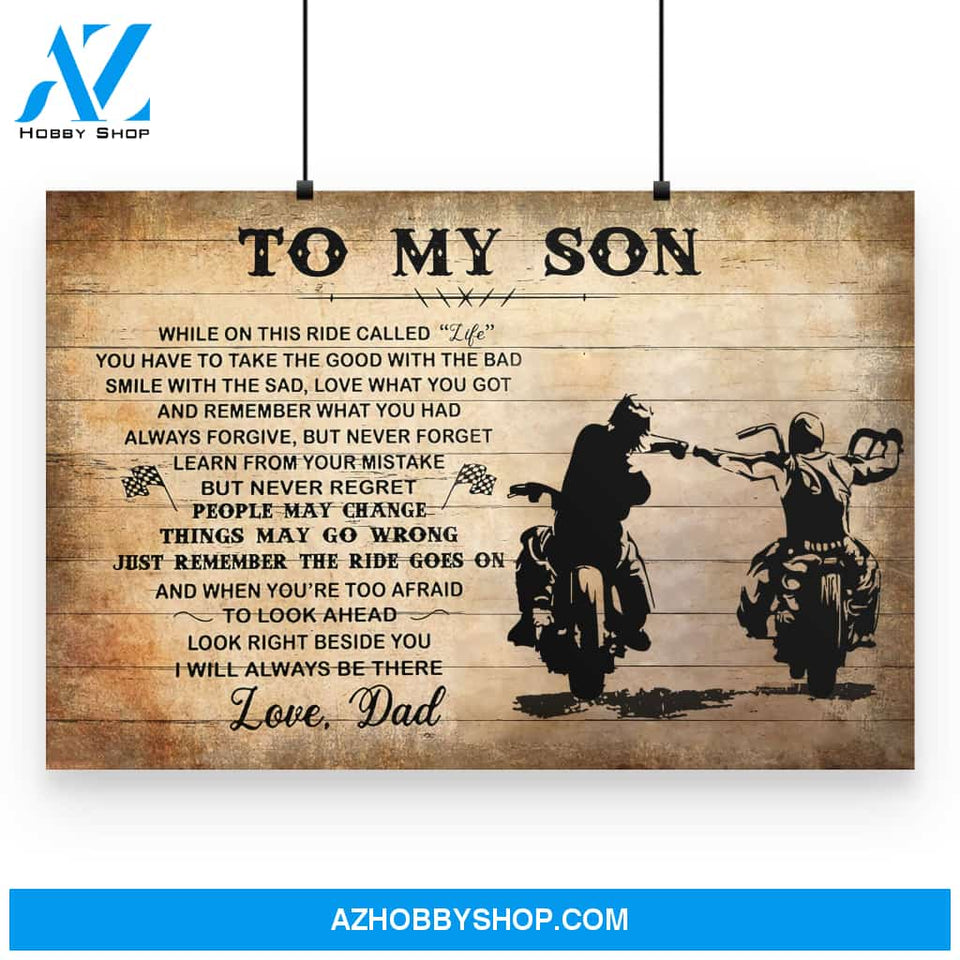 Biker While On This Ride Called Life Poster Gift For Son