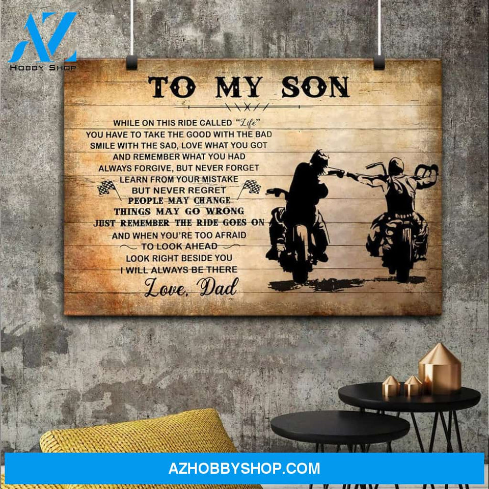 Biker While On This Ride Called Life Poster Gift For Son