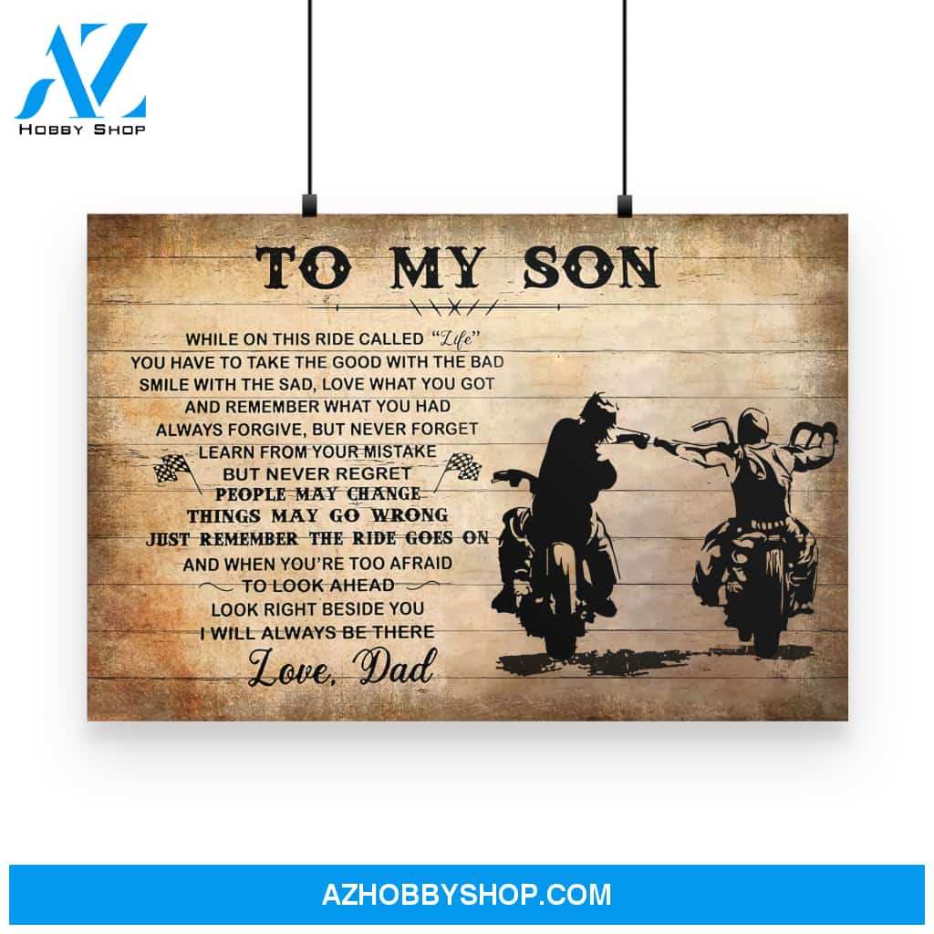 Biker While On This Ride Called Life Poster Gift For Son