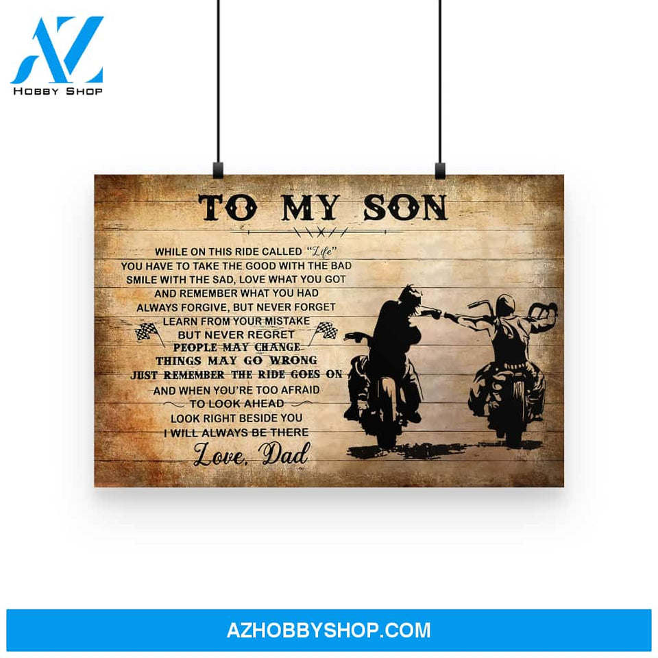 Biker While On This Ride Called Life Poster Gift For Son