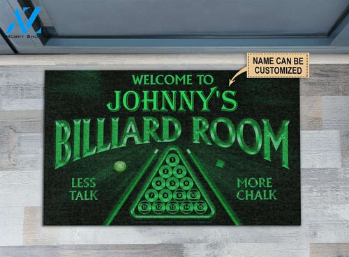 Billiard Room Less Talk More Chalk Custom Doormat | Welcome Mat | House Warming Gift