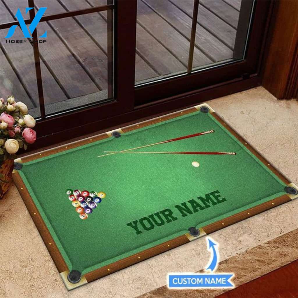 Billiard Table Unique Custom Doormat | Welcome Mat | House Warming Gift