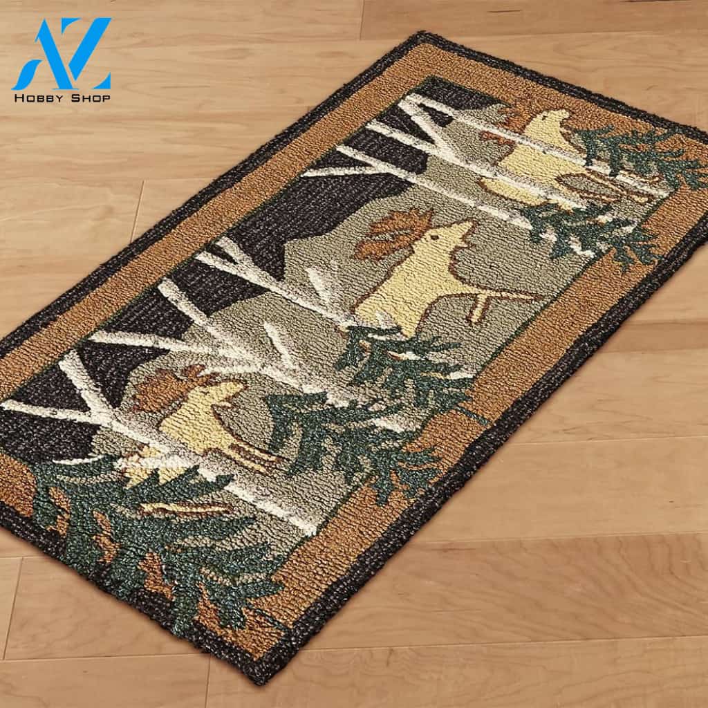 Birch Moose At Night CLM1610016D Doormat