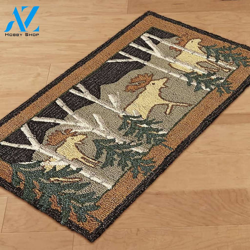 Birch Moose At Night CLM1610016D Doormat