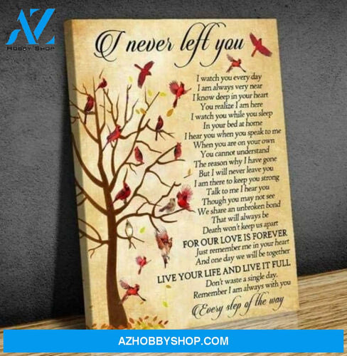 Bird Cardinal I Watch You Everyday I Never Left You Fabric Canvas And Poster Wall Art