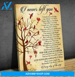 Bird Cardinal I Watch You Everyday I Never Left You Fabric Canvas And Poster Wall Art