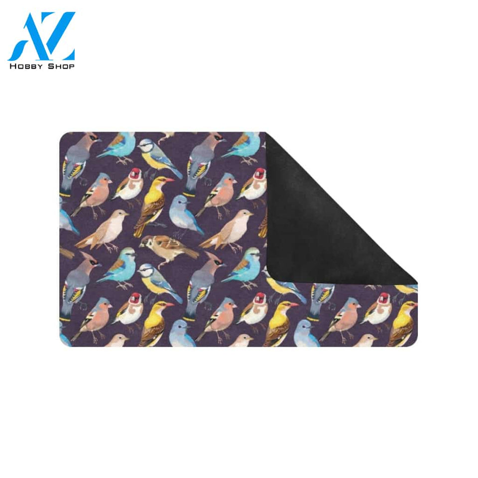 Bird Cute Print Pattern Rubber Doormat