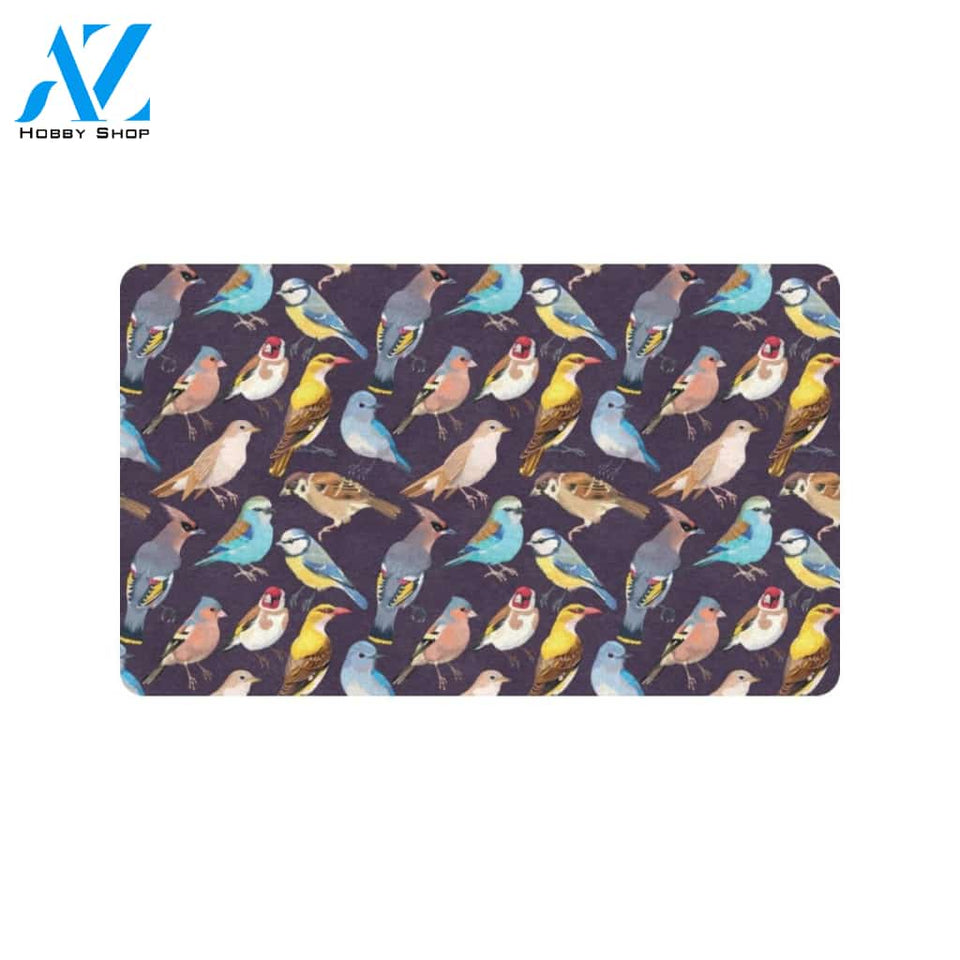 Bird Cute Print Pattern Rubber Doormat