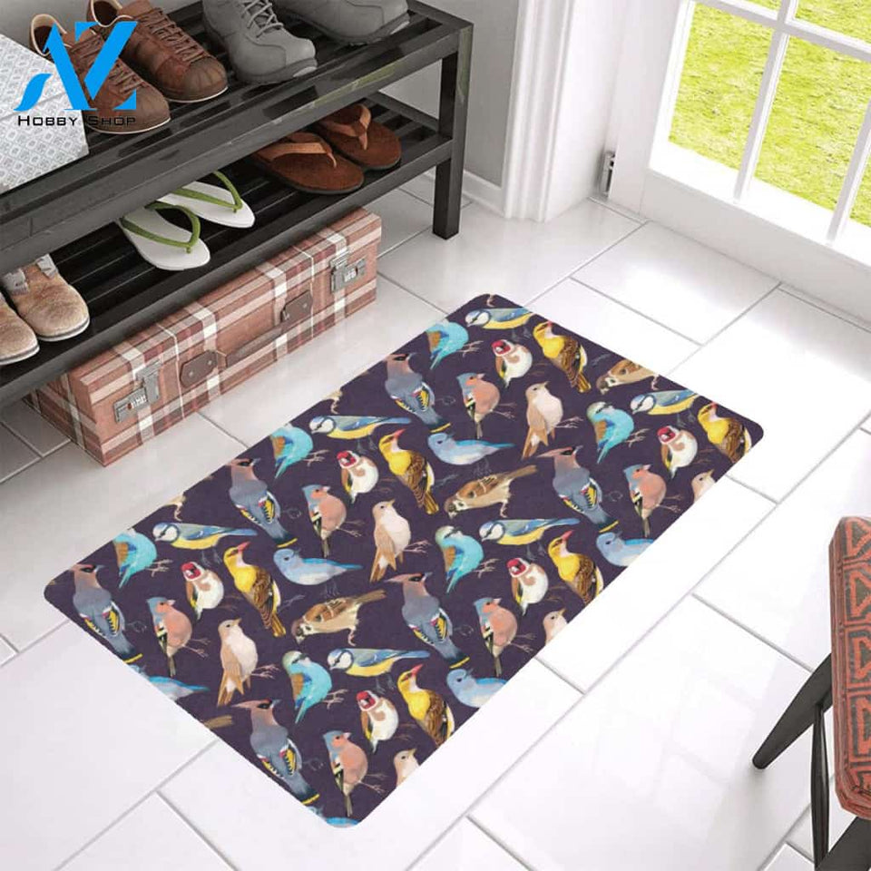 Bird Cute Print Pattern Rubber Doormat