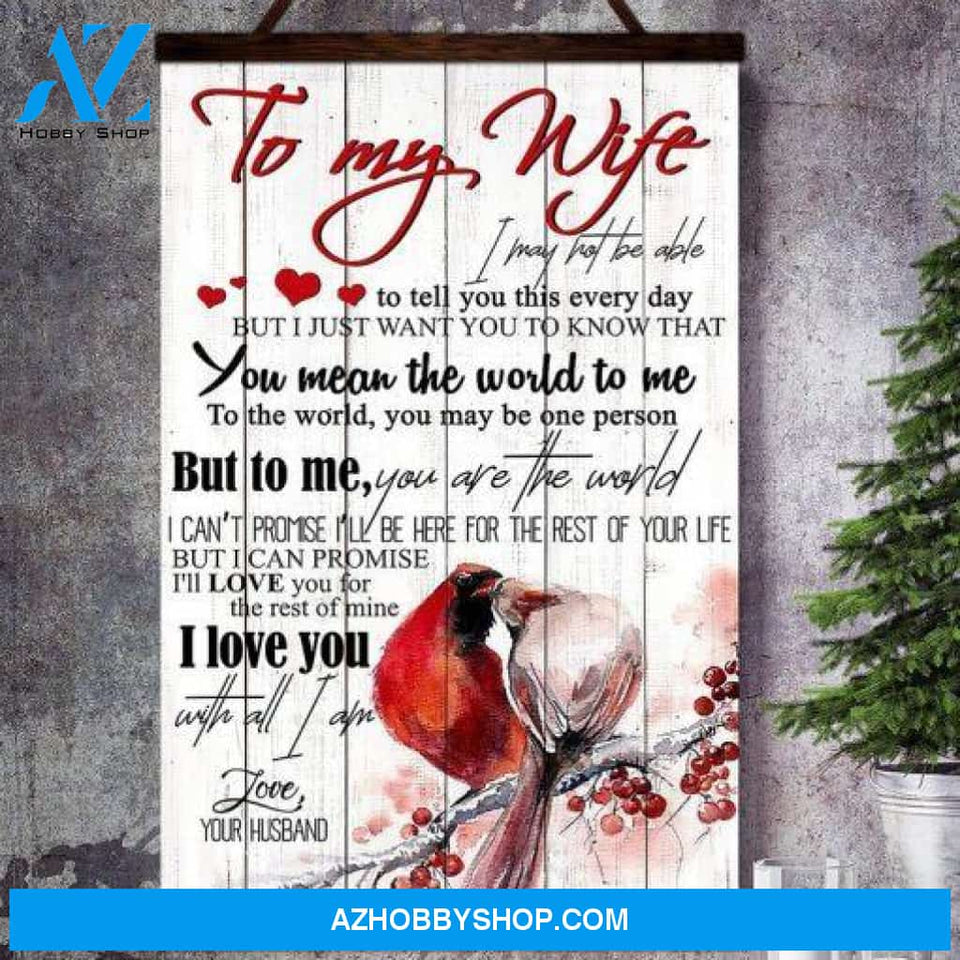 Bird To My Wife I Just Want You Canvas And Poster, Wall Decor Visual Art