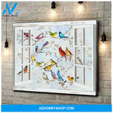 Birds and Windows Canvas Wall Art Decor, Wall Decor Visual Art