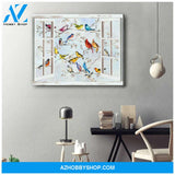 Birds and Windows Canvas Wall Art Decor, Wall Decor Visual Art