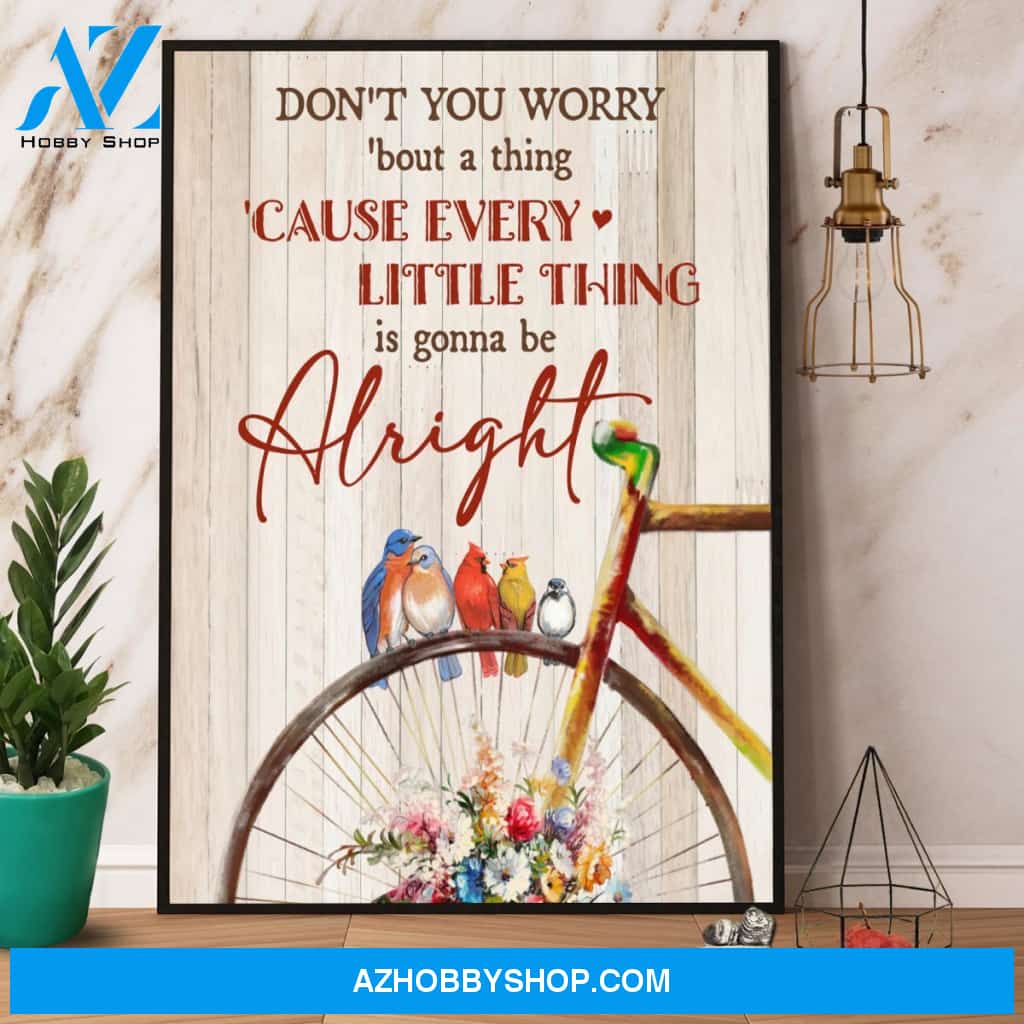 Birds Every Little Thing Is Gonna Be Alright Canvas And Poster, Wall Decor Visual Art