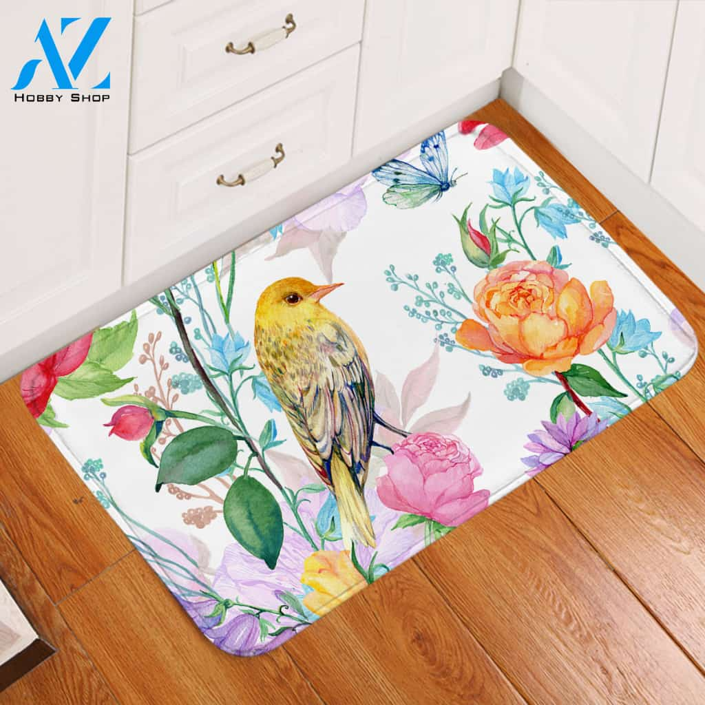 Birds & Flowers Door Mat