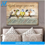 Birds God Says You Are Canvas Wall Art, Wall Decor Visual Art