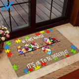 Birds In This House It's Ok To Be Different Autism Awareness Coir Pattern Print Doormat | Welcome Mat | House Warming Gift