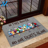 Birds In This House No One Fights Alone Diabetes Awareness Coir Pattern Print Doormat | Welcome Mat | House Warming Gift