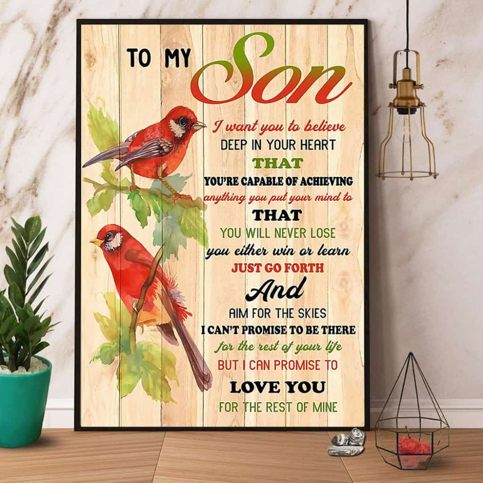 Birds To My Son Love You For The Rest Of Mine Paper Poster No Frame Matte Canvas Wall Decor
