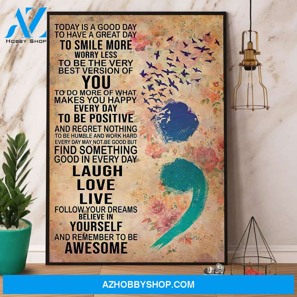 Birds Today Is A Good Day Laugh Love Live Poster Canvas Wall Decor Visual Art