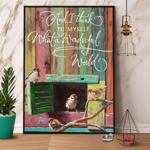 Birds What A Wonderful World Paper Poster No Frame Matte Canvas Wall Decor