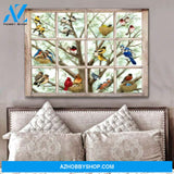 Birds Window Canvas - Hanging Art For Bedroom