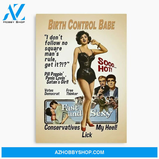 Birth Control Babe Canvas And Poster, Wall Decor Visual Art