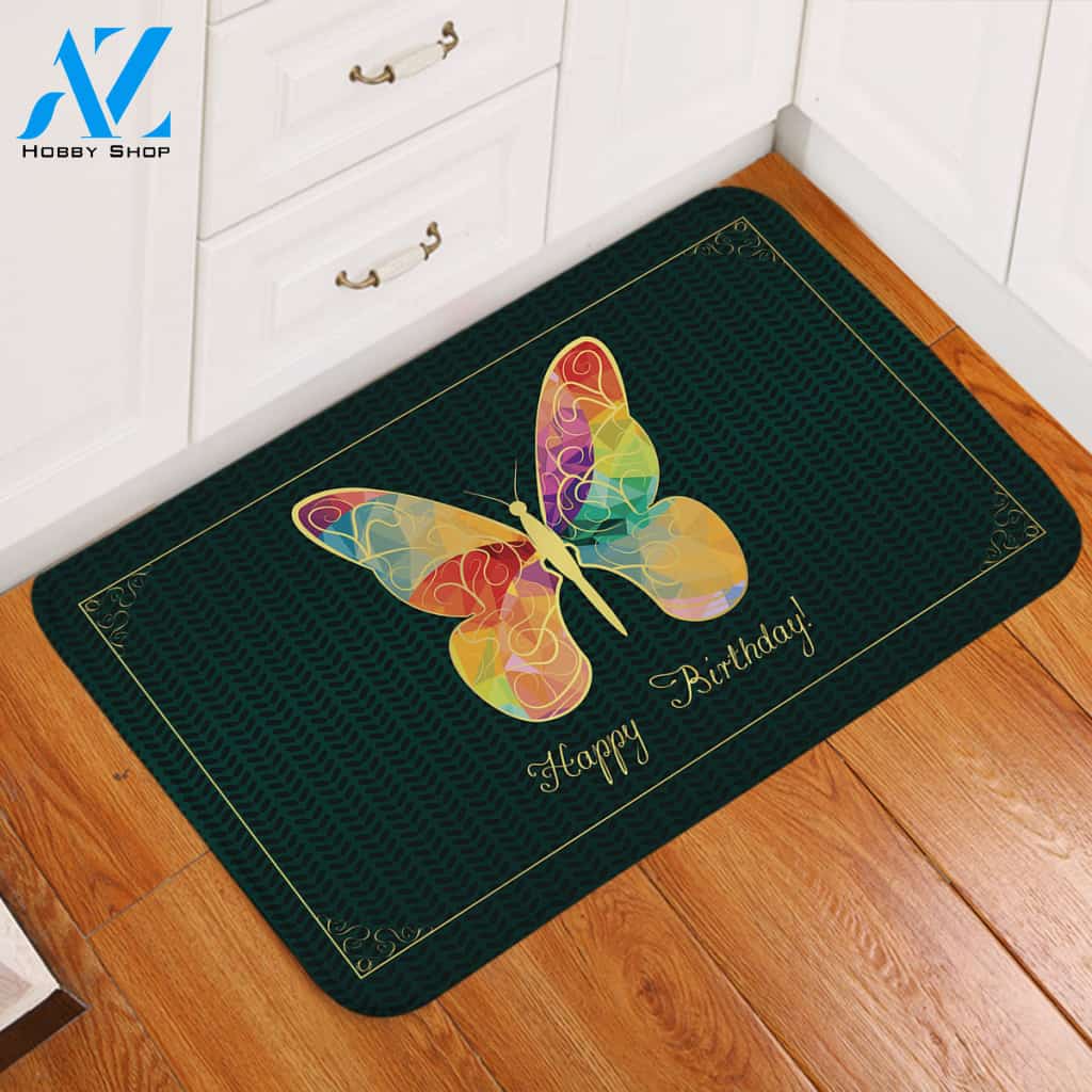 Birthday Butterfly Card SW2057 Door Mat